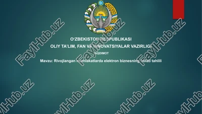 rivojlangan davlatlarda elektron biznesning holati — PPTX