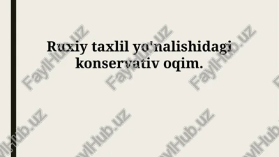 ma'naviy tahlil yo'nalishidagi konservativ oqim — PPTX