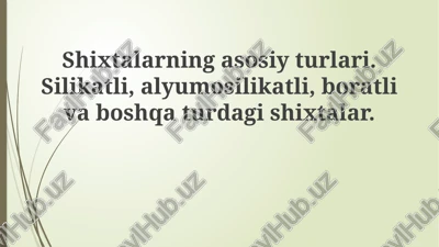 silikat shixlalari — PPTX