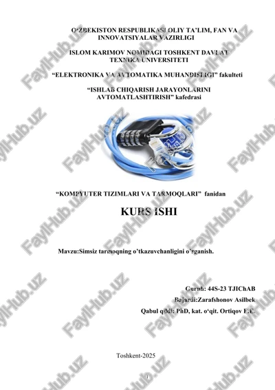 simsiz tarmoqning o’tkazuvchanligini o’rganish — DOCX