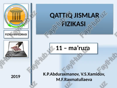 qattiq jismlar fizikasi — PPTX