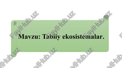 tabiiyekosistemalar — PPTX