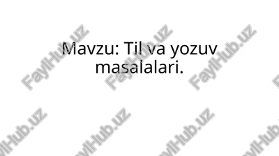 til va yozuv masalalari — PPTX