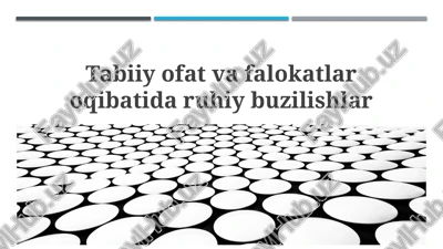 tabiiy ofatlar va falokatlar oqibatida ruhiy buzilishlar — PPTX