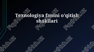o'qitish texnologiyalarining shakllari — PPTX