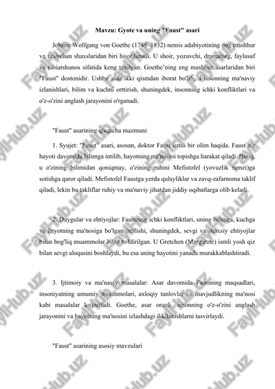 gyote va faust asari — DOCX