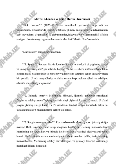 martin iden — DOCX