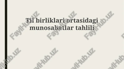til birliklari oʻrtasidagi munosabatlar tahlili — PPTX