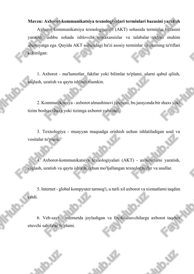 axborot-kommunikatsiya texnologiyalari terminlari bazasi — DOCX