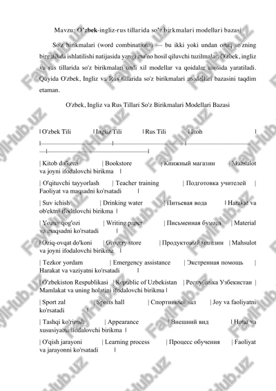 o'zbek, ingliz va rus tillari so'z birikmalari modellari bazasi — PDF