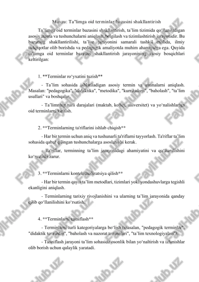 ta’limga oid terminlar bazasini shakllantirish — PDF