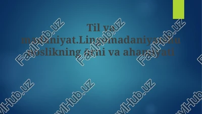 til va madaniyat — PPTX