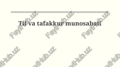 til va tafakkur munosabati — PPTX