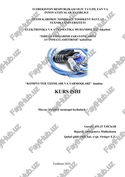 mahalliy tarmoqni loyihalash — DOCX
