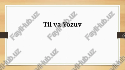 til va yozuv — PPTX