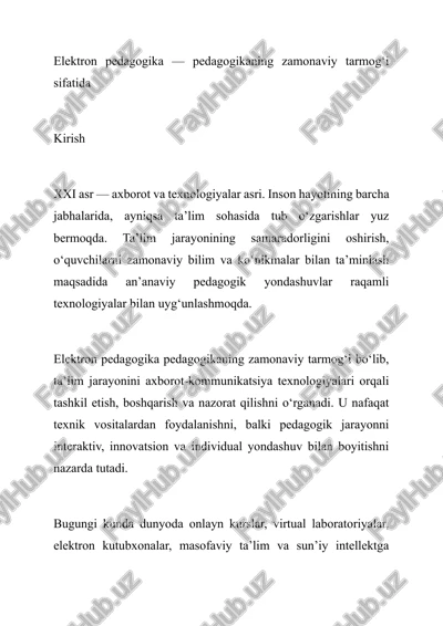 elektron pedagogika — DOCX
