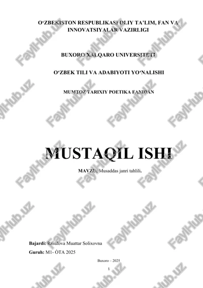 musaddas janri tahlili — DOCX