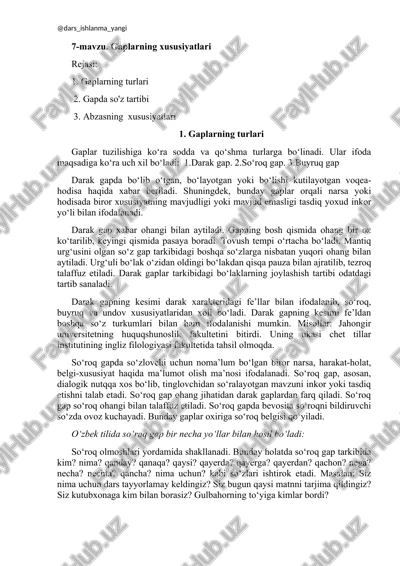 gaplarning xususiyatlari — DOCX