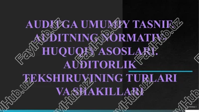 auditning normativ-huquqiy asoslari — PPTX