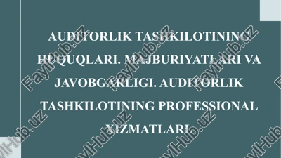 auditorlik tashkilotining huquqlari, majburiyatlari va javobgarligi — PPTX