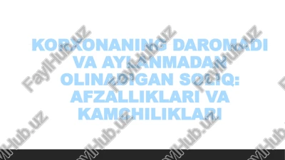 soliq: afzalliklari va kamchiliklari — PPTX
