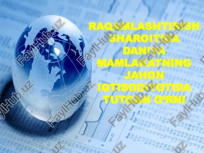 daniya mamlakatning jahon iqtisodiyotida tutgan o‘rni — PPT