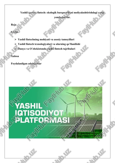 yashil fintech — DOCX