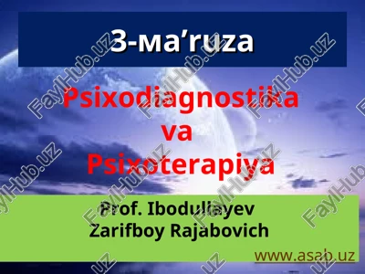 psixodiagnostika va psixoterapiya — PPT
