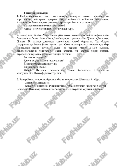 neyropsixologik test natijalari — DOCX
