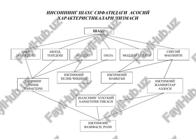 insonning shaxs sifatidagi asosiy xarakteristikalari chizmasi — DOC