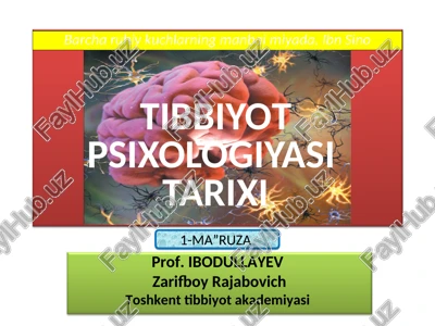 ma”ruza tibbiyotpsixologiyasi — PPT