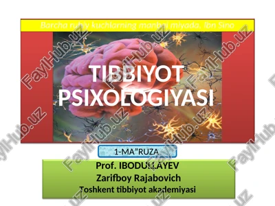 1-ma”ruza tibbiyotpsixologiyasi — PPT