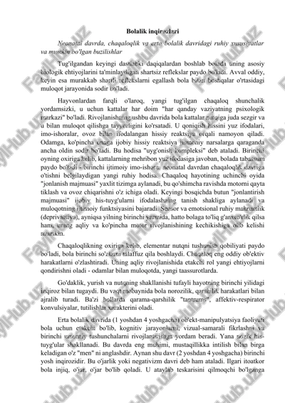 bolalik inqirozlari — DOCX