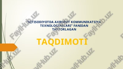 o’zbekistonda bank sektorini raqamlashtirish samaradorligi. — PPTX