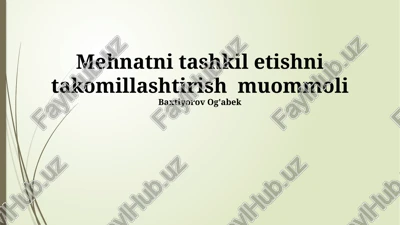 mehnatni tashkil etishni takomillashtirish muommoli — PPTX