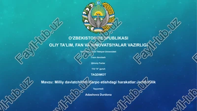 milliy davlatchilikni barpo etishdagi harakatlar:jadidchilik — PPTX