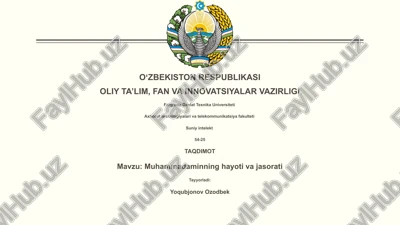 muhammadaminning hayoti va jasorati — PPTX