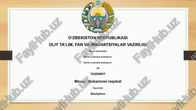 mukammal raqobat — PPTX