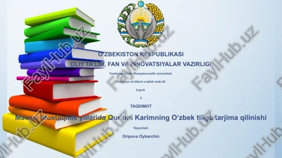 mustaqillik yillarida qur‘oni karimning o‘zbek tiliga tarjima qilinishi — PPTX