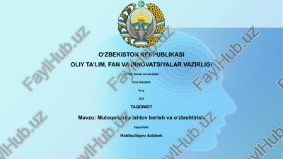 muloqotlarda ishlov berish va oʻzlashtirish — PPTX