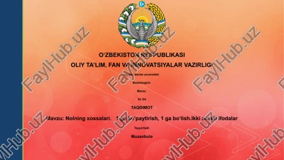 nolning xossalari — PPTX