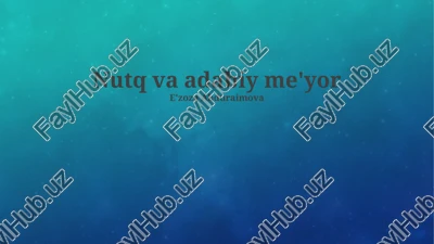 nutq va adabiy me'yor — PPTX
