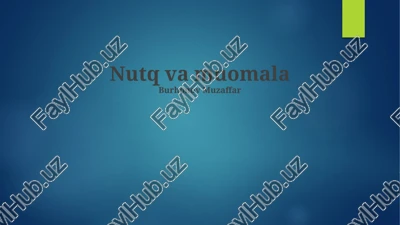 nutq va muomala — PPTX