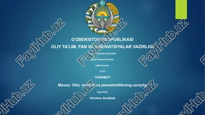 oila, maktab va jamiyat uyg'unligi — PPTX