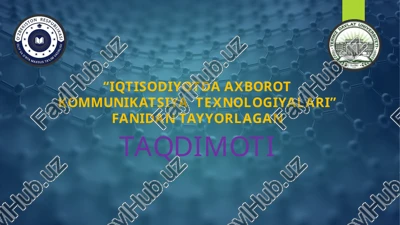 katta ma’lumotlar (big data)ni qayta ishlash texnologiyalari. — PPTX