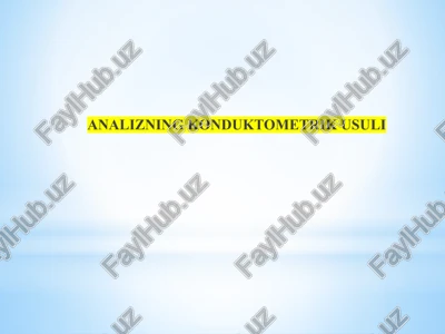 analizning konduktometrik usuli — PPTX
