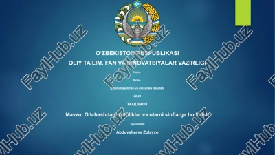 o'lchov xatoliklari va ularni sinflarga bo'linish — PPTX