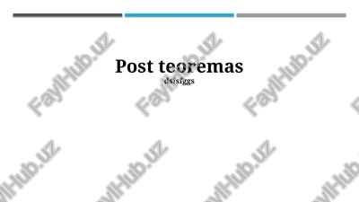 post teoremalari — PPTX
