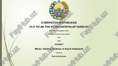 qadimgi baqtriya va sugʻd madaniyati — PPTX