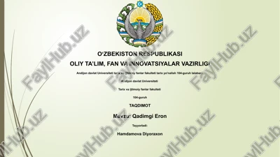 qadimgi eron: geografiya va sivilizatsiya — PPTX